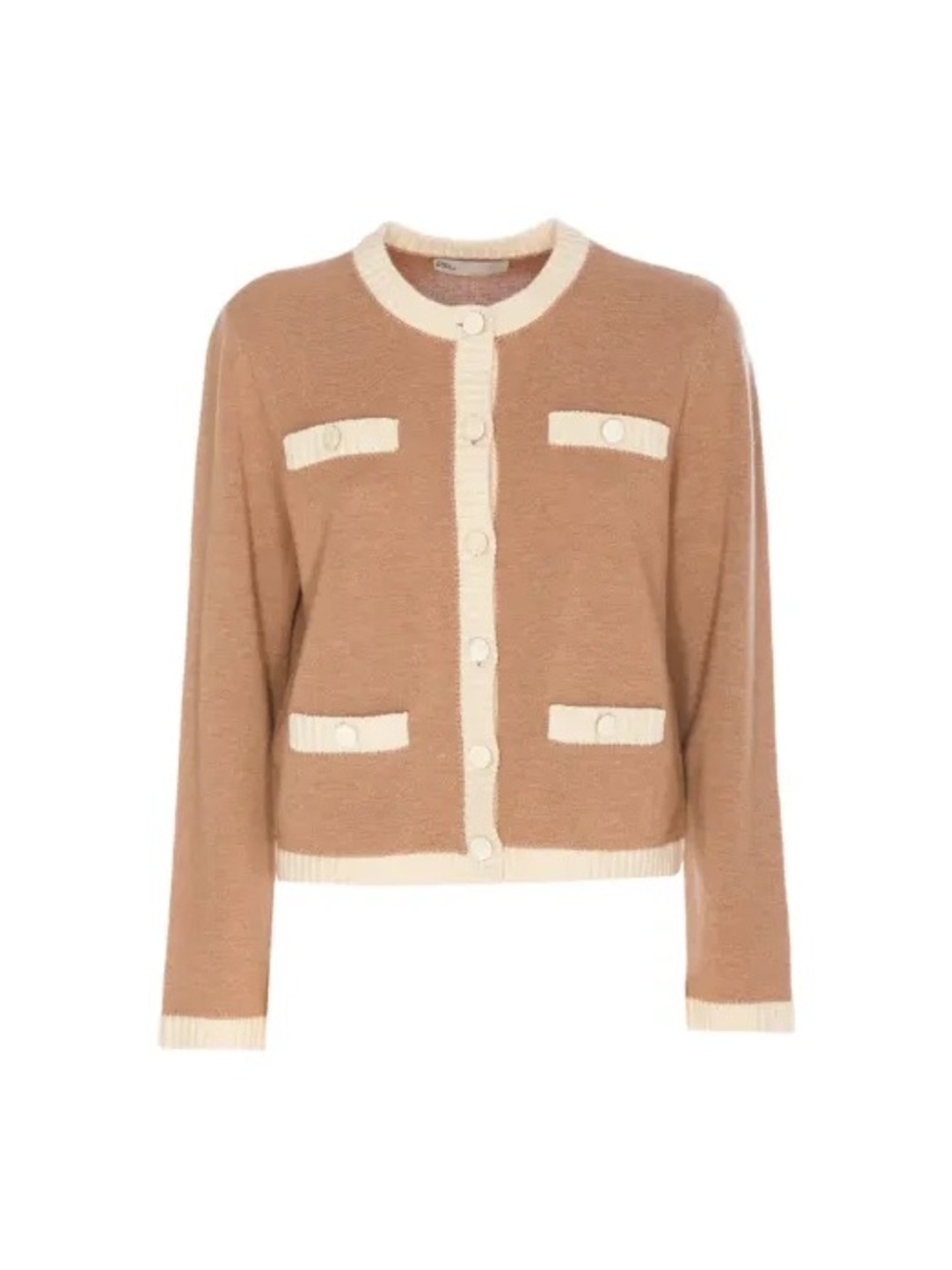 Tory Burch Kendra Cardigan Camel with Cream Trim